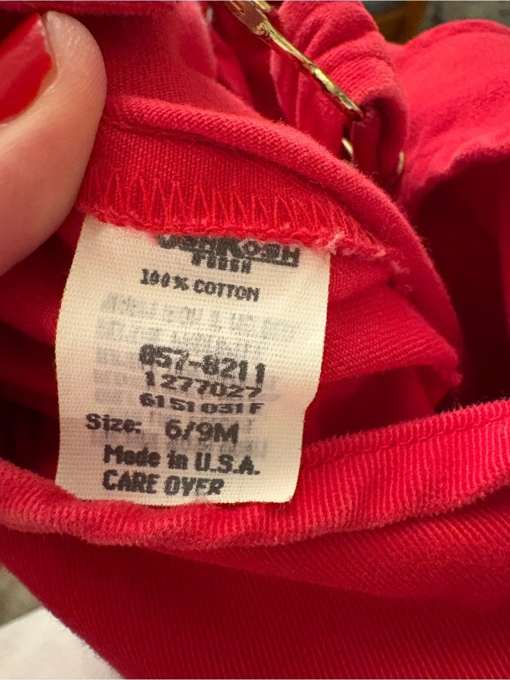 Vintage OshKosh Baby B’Gosh Red Car Vehicle Embroidered Overalls 6/9M USA Made